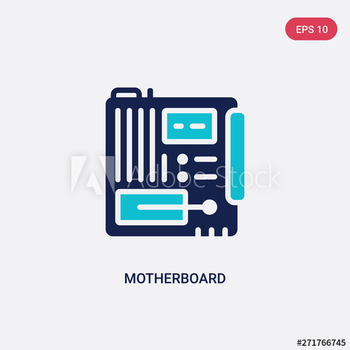 500x500 Two Color Motherboard Vector Icon From Electronic Devices Concept