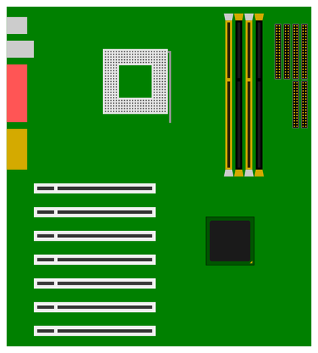 451x500 Green Motherboard Vector Image