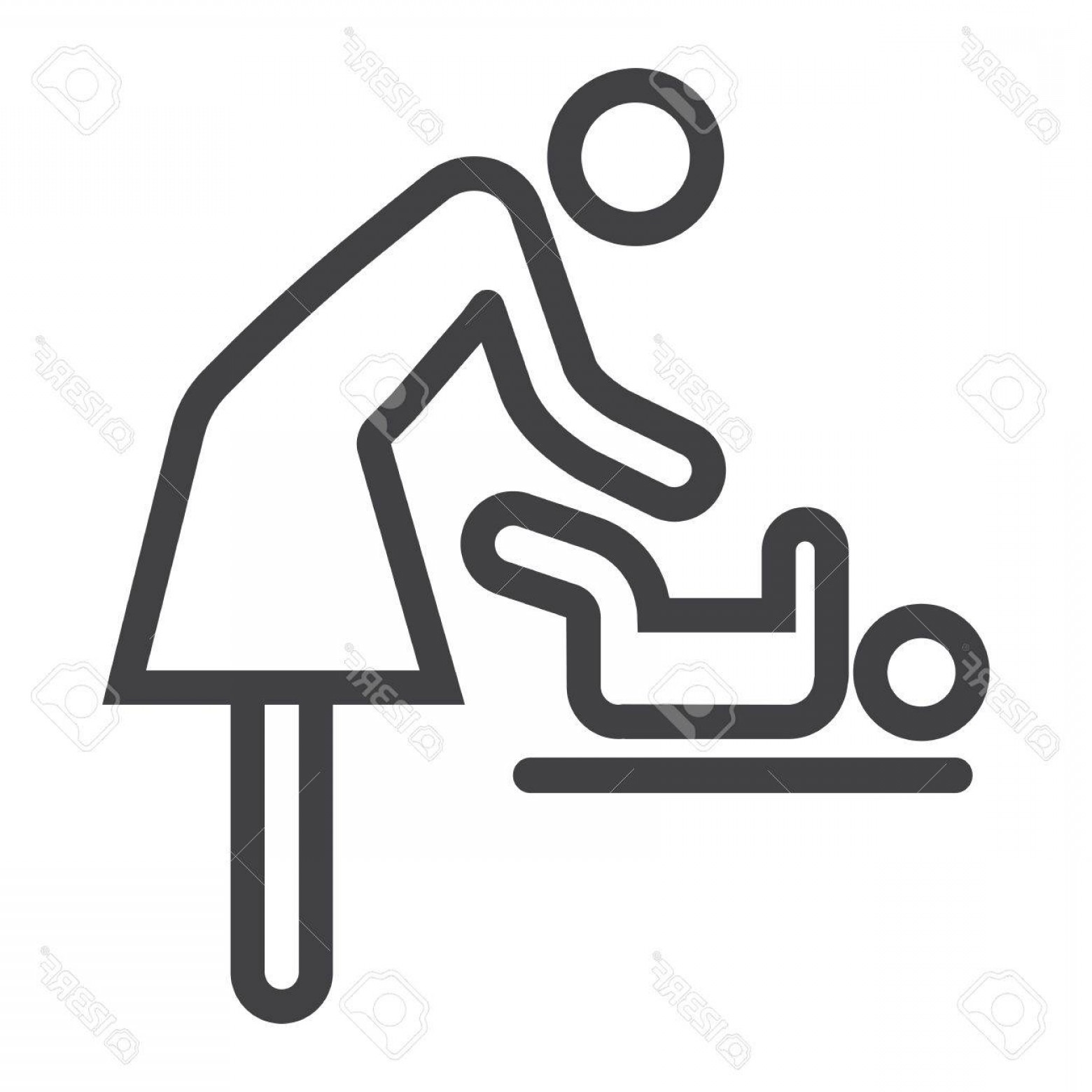 1560x1560 Photostock Vector Mother Swaddle Baby Line Icon Care