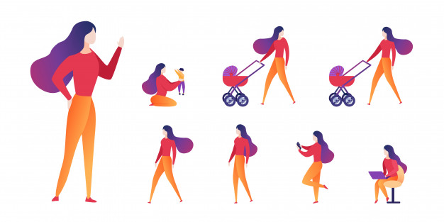 626x313 Vector Illustration Choice Motherhood And Career Vector Premium