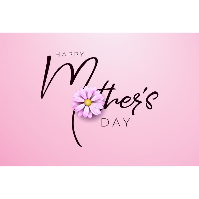 640x640 Happy Mothers Day Greeting Card Design With Flower And Typography