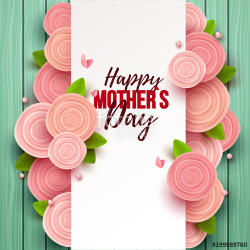 500x500 Happy Mothers Day Background With Flowers Vector Illustration