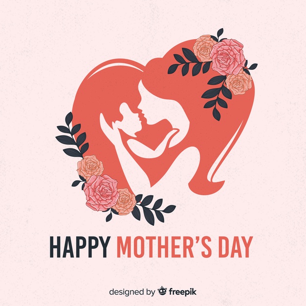 626x626 Silhouettes Mother's Day Background Vector Free Download