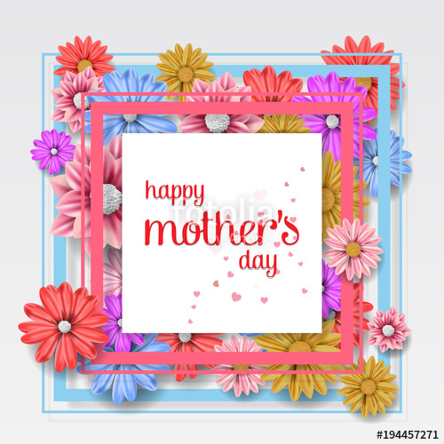 500x500 Happy Mother's Day Images Vector Mothers Day Greeting Card Happy