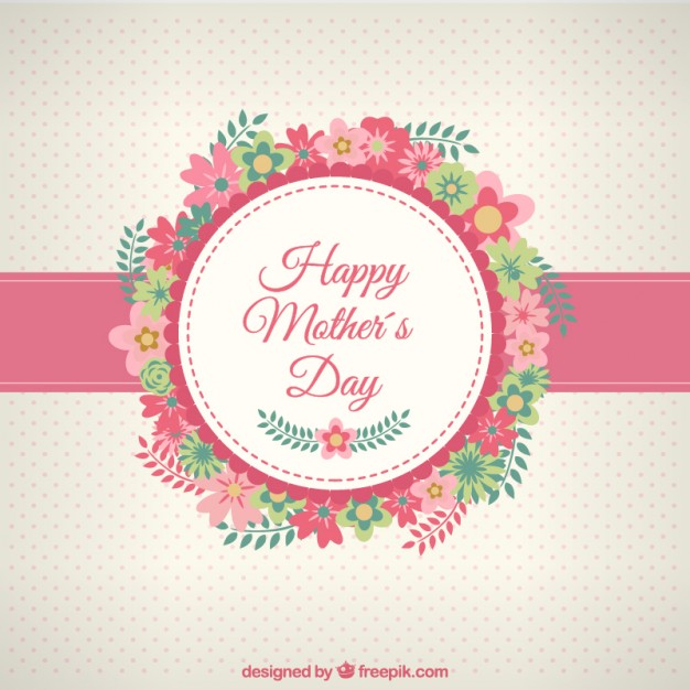 626x626 Happy Mothers Day Card With Flowers Vector Free Download