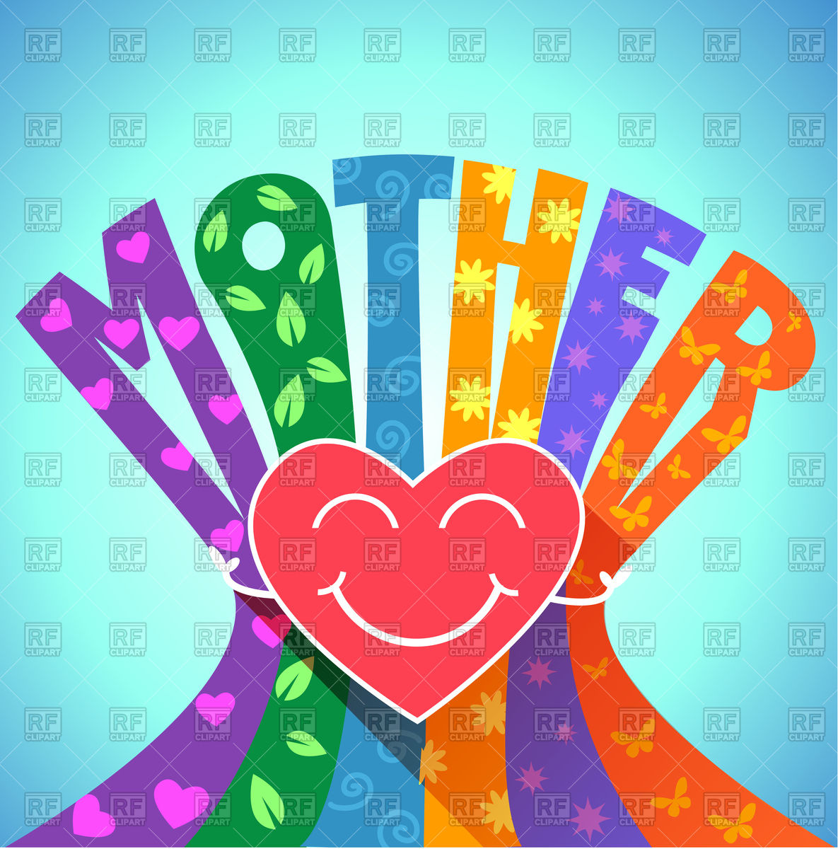 1185x1200 Cute Mother's Day Card Vector Image Of Backgrounds, Textures