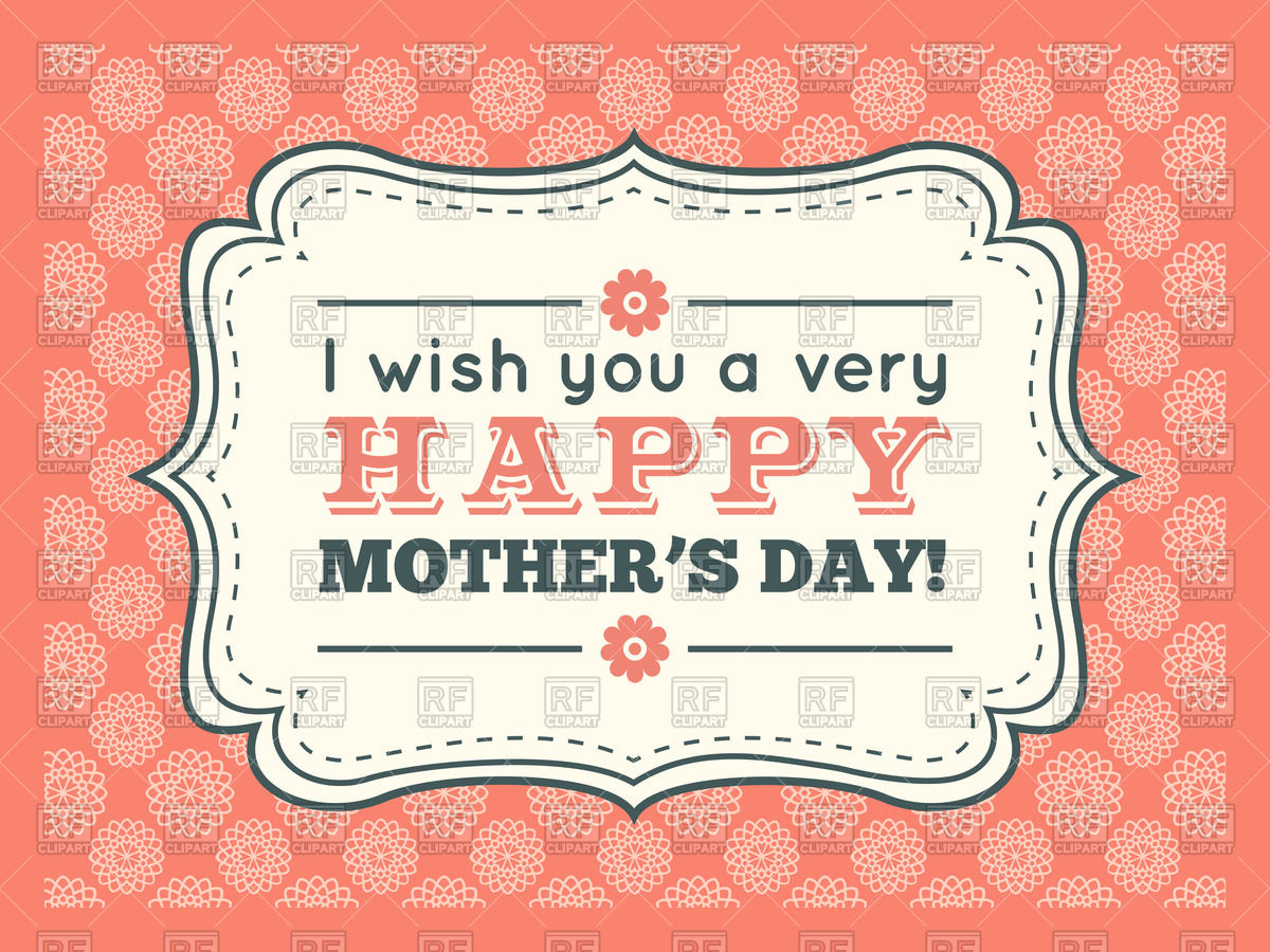 1200x900 Retro Pink Happy Mothers Day Card Vector Image Of Holiday Kannaa