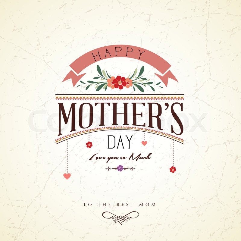800x800 Vintage Happy Mother's Day Card Stock Vector Colourbox