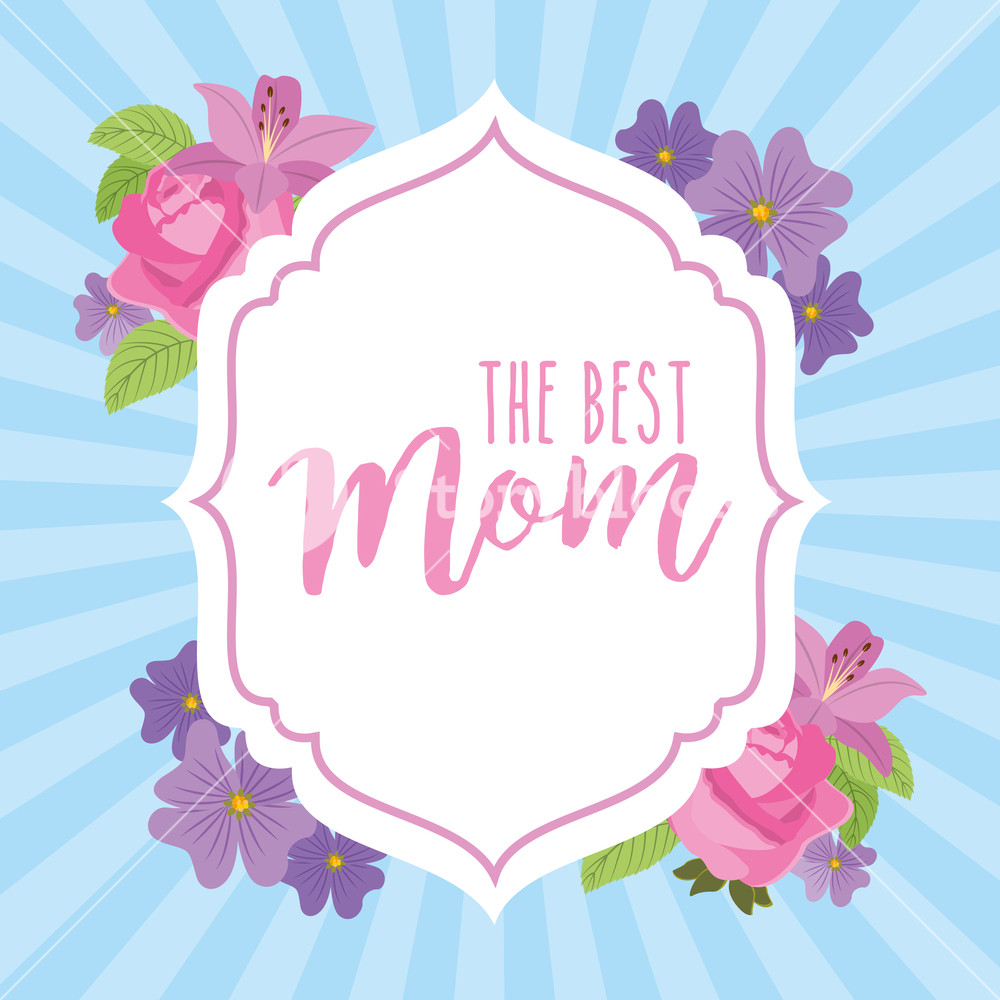 1000x1000 Best Mom Vintage Label Flowers Ornament