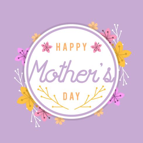 490x490 Flat Happy Mothers Day Card Vector