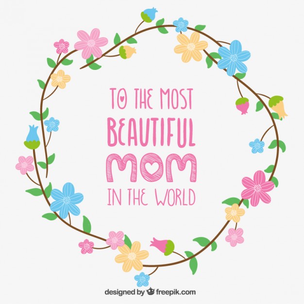 626x626 Framed Mothers Day Card With Flowers Vector Free Download