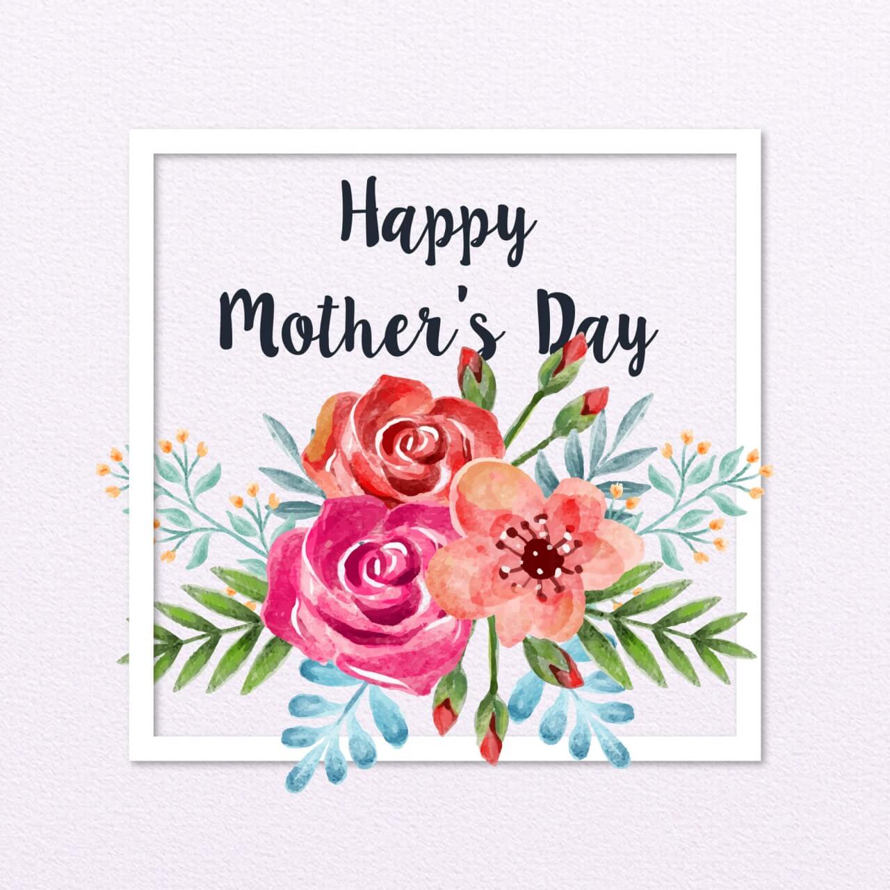 1280x1280 Free Vector Happy Mother's Day Card