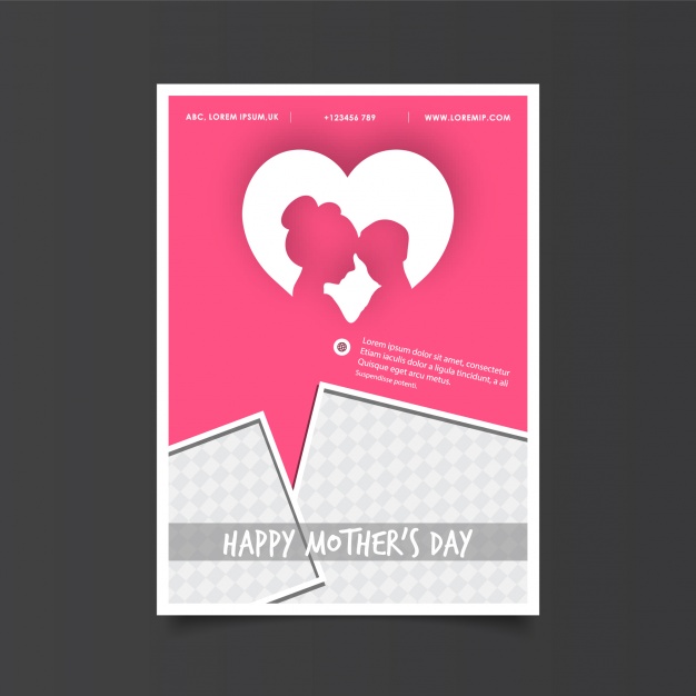 Mother's Day Poster With Heart Vector Free Download 626x626 Mother's Day Poster With Heart Vector Free Download