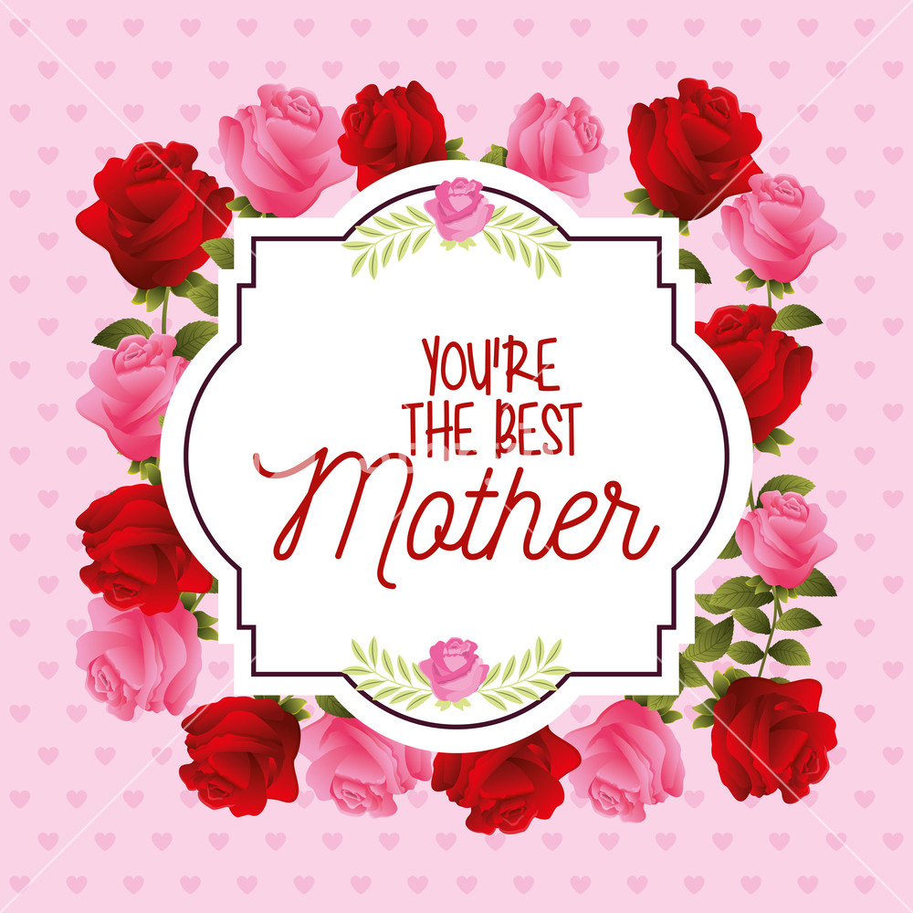 1000x1000 Best Mom Flower Roses Frame Decoration