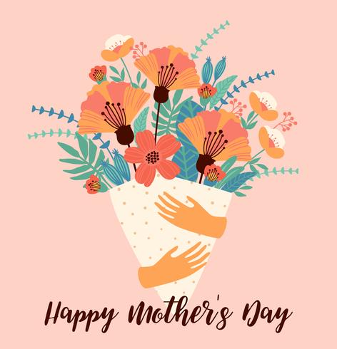 472x490 Happy Mothers Day Vector Template With Flowers