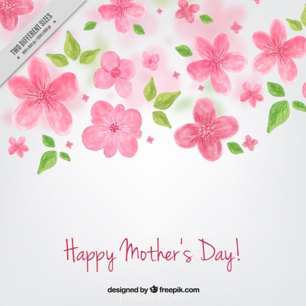 626x626 Hand Painted Flowers Background Of Mother's Day Vector Free