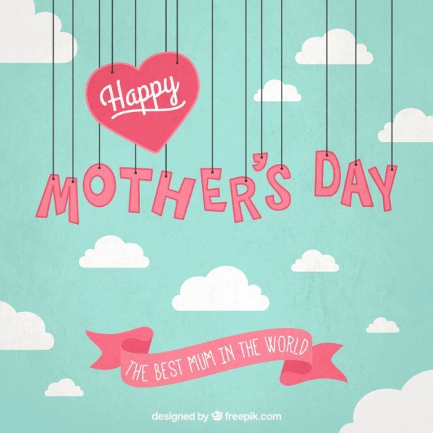 626x626 Mothers Day Card With Hanging Letters Free Vector
