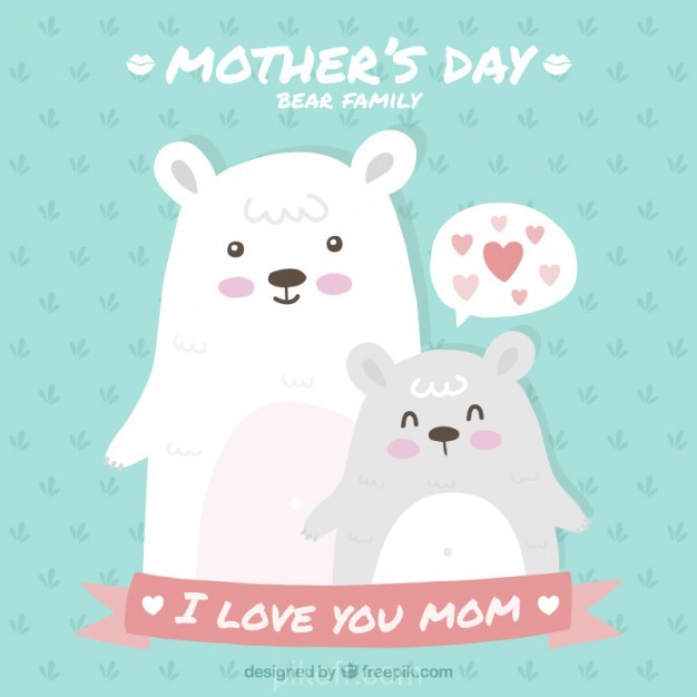 626x626 Nice Bears Card Of Mother's Day Vector Free Download