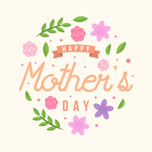 490x490 Flat Happy Mothers Day Card Vector
