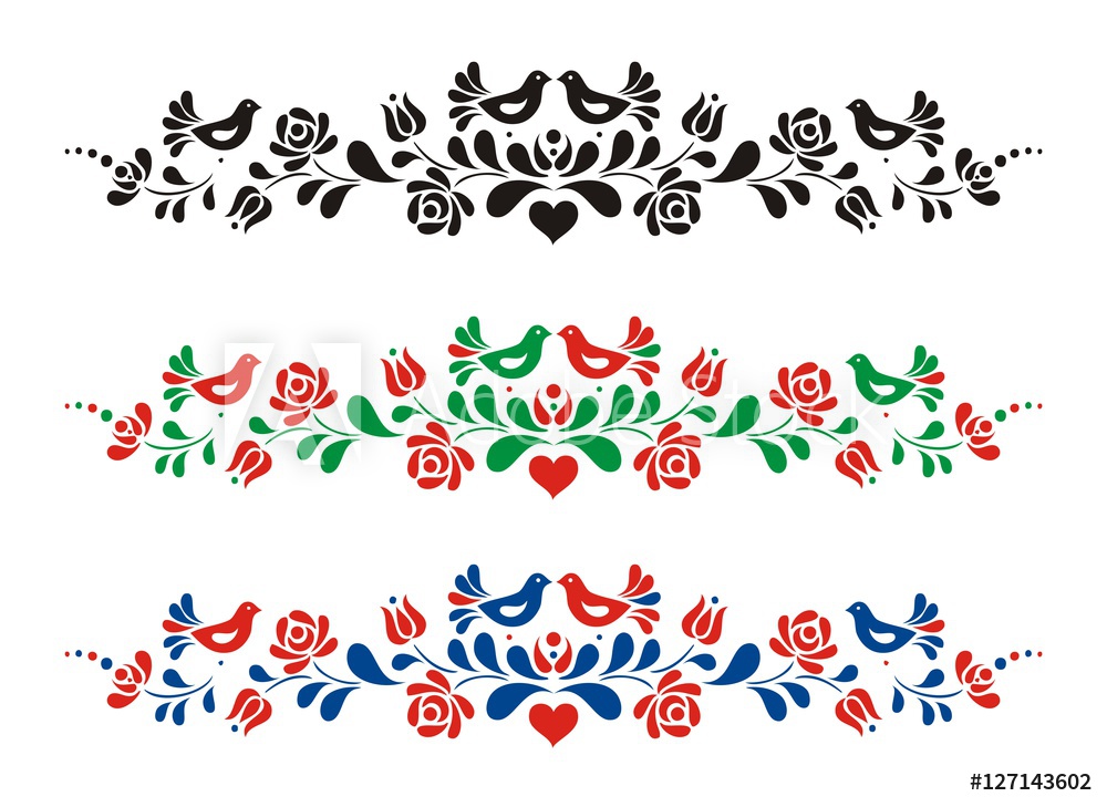 1000x729 Photo Art Print Hungarian Folk Vector Motif Europosters