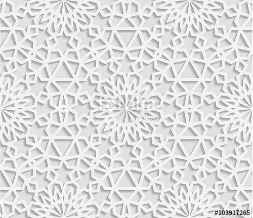 500x431 Seamless White Geometric Pattern, East Ornament, Indian Ornament