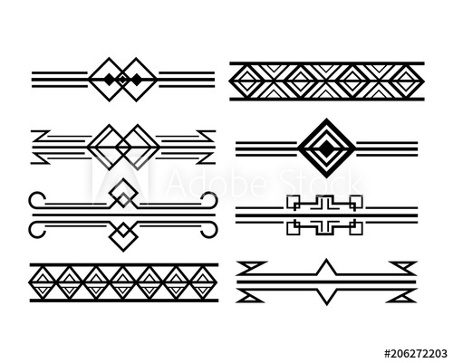 500x401 Art Deco Vignette And Border Decoration Elegant Motif Vector