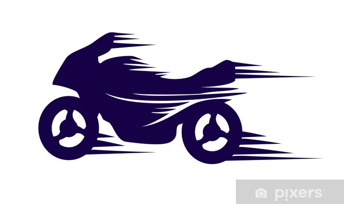 700x417 Motorbike With Speed Effect Vector Wall Mural