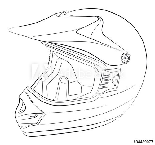 500x470 Standart Motocross Helmet Vector Drawing