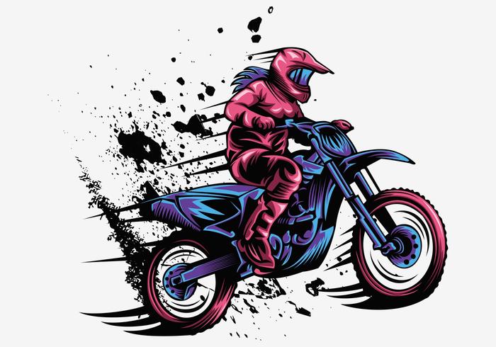 700x490 Girl Motocross Vector Design Illustration