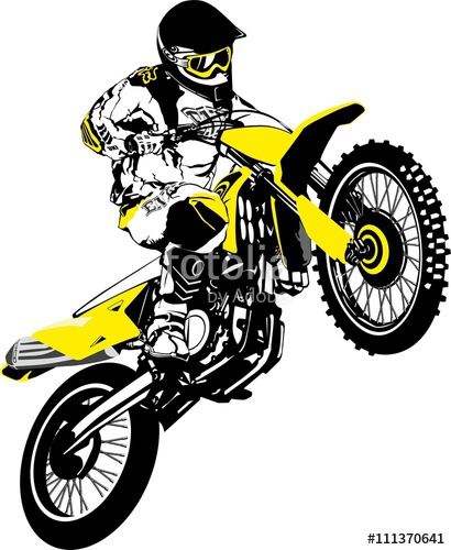 410x500 Motocross Logo Vector Illustration Of Motorcyclist Stock Image