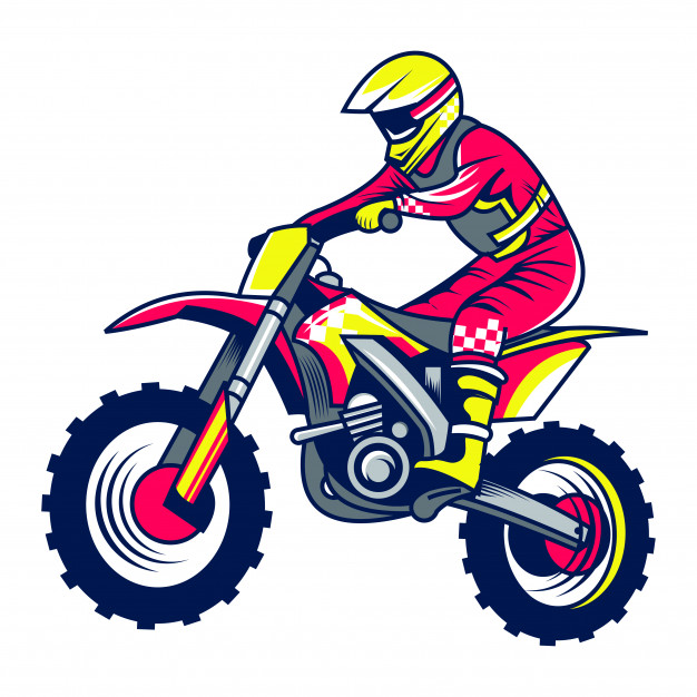 626x626 Motocross Rider Vector Illustration Vector Premium Download