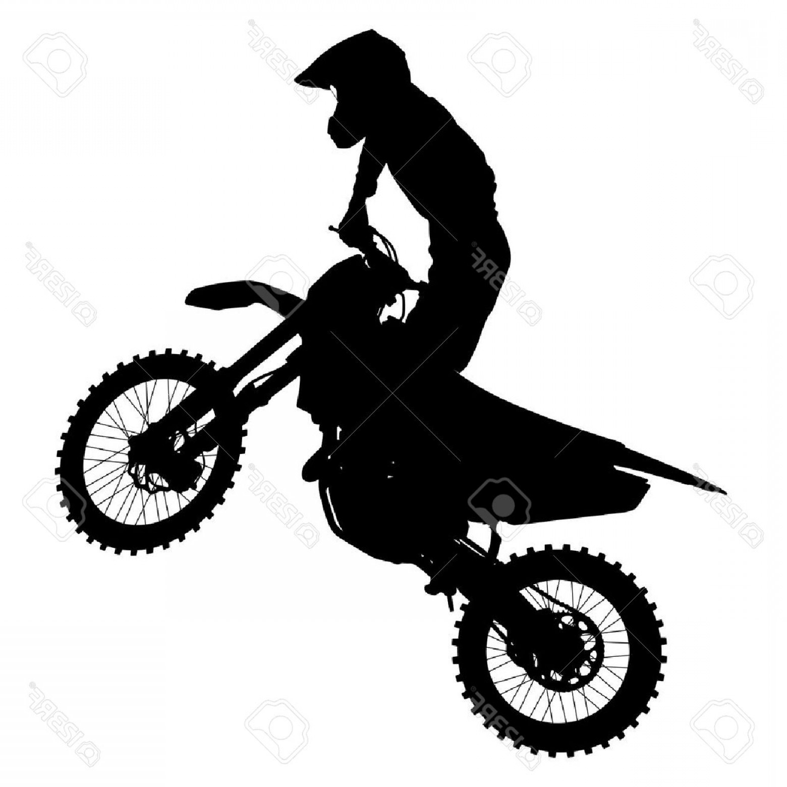 1560x1560 Photostock Vector Black Silhouettes Motocross Rider
