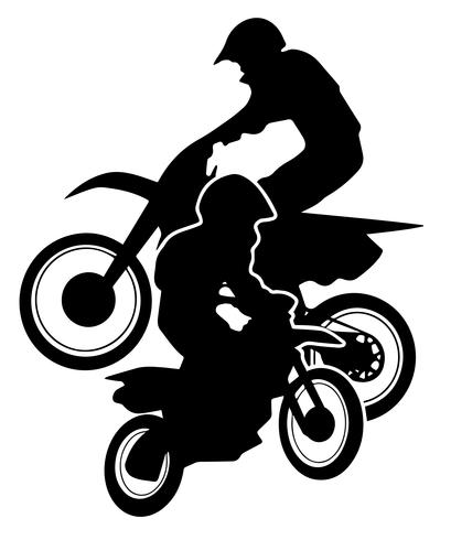 409x490 Motocross Dirt Bikes Silhouette Vector Illustration