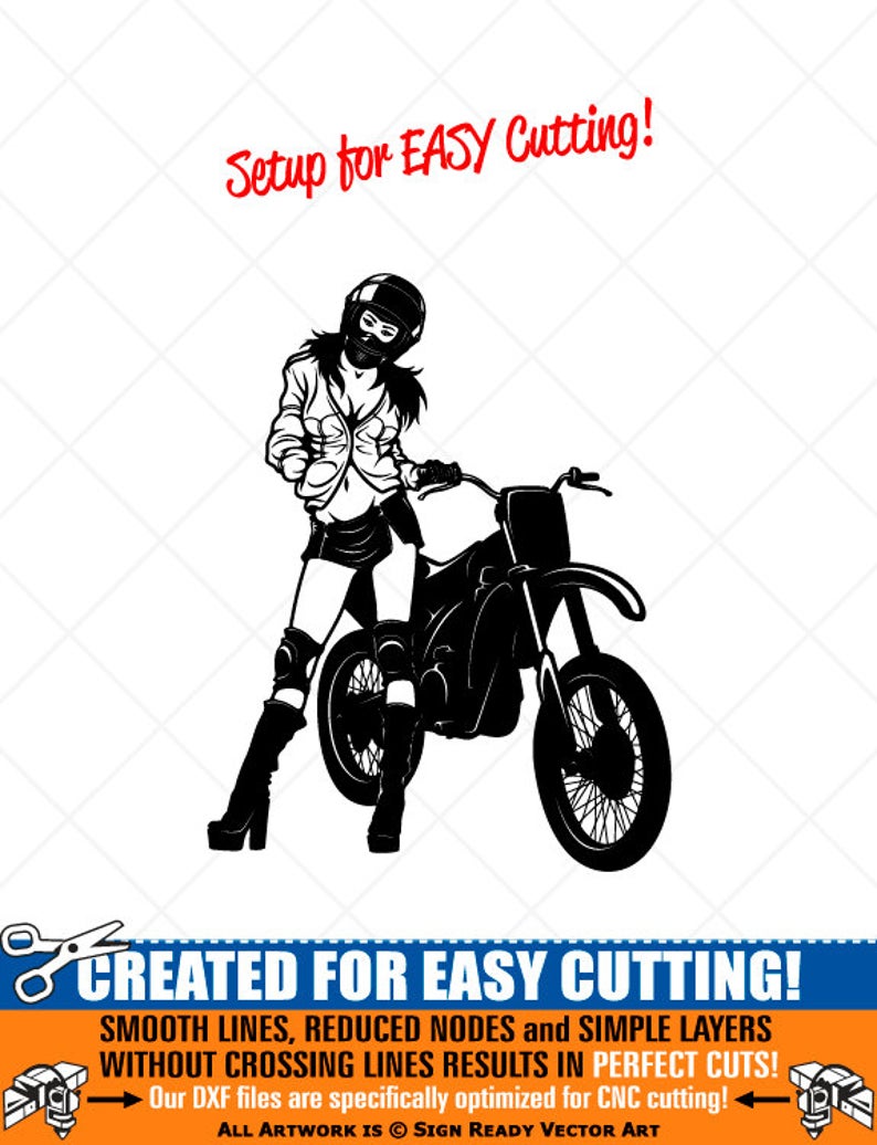 794x1036 Motocross Motorcycle Girl Clipart Vector Clip Art Etsy