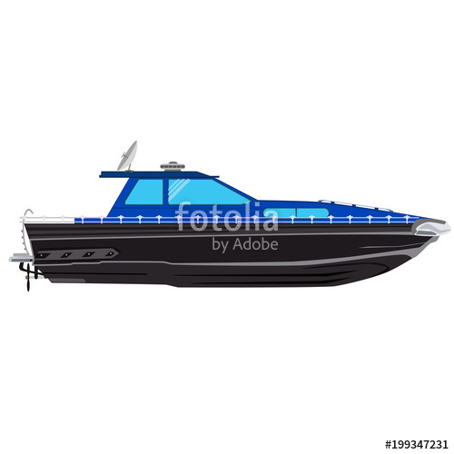 500x500 Motorboat, Fishing Motor Boat Vector Illustration Stock Image