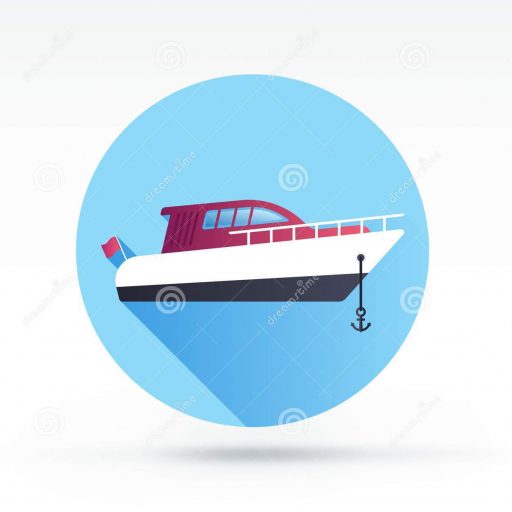 512x512 Cropped Motor Boat Flat Web Icon Flat Style Long Shadows Motor