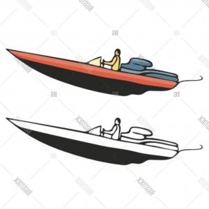 300x300 Motor Boat Icon Digital Green For Any Design Isolated On White
