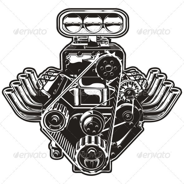 590x590 Vector Cartoon Turbo Engine