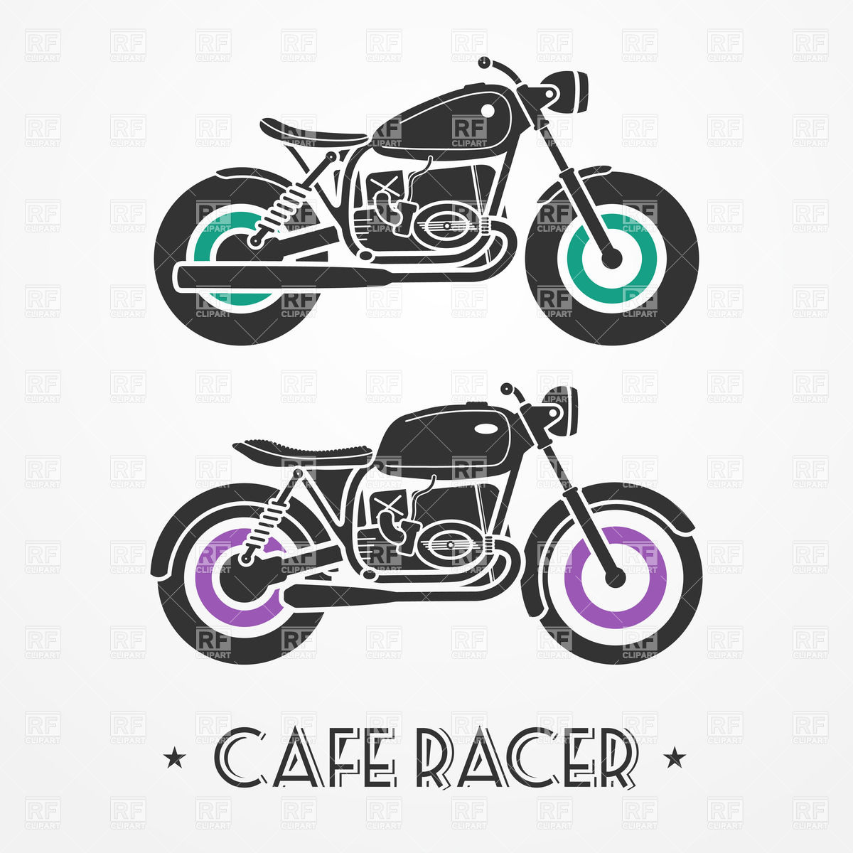 1200x1200 Silhouettes Of Two Vintage Motorcycles