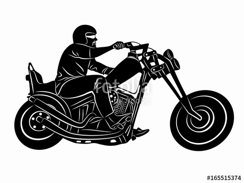 500x375 Illustration Of Rider On Motorbike Vector Drawing Stock Image