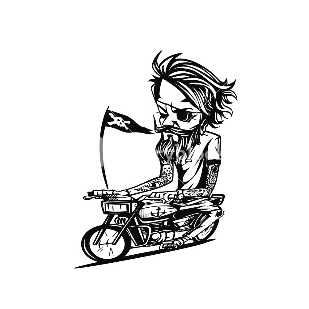 1000x1000 Man On The Motorbike Vector Illustration Design Royalty Free