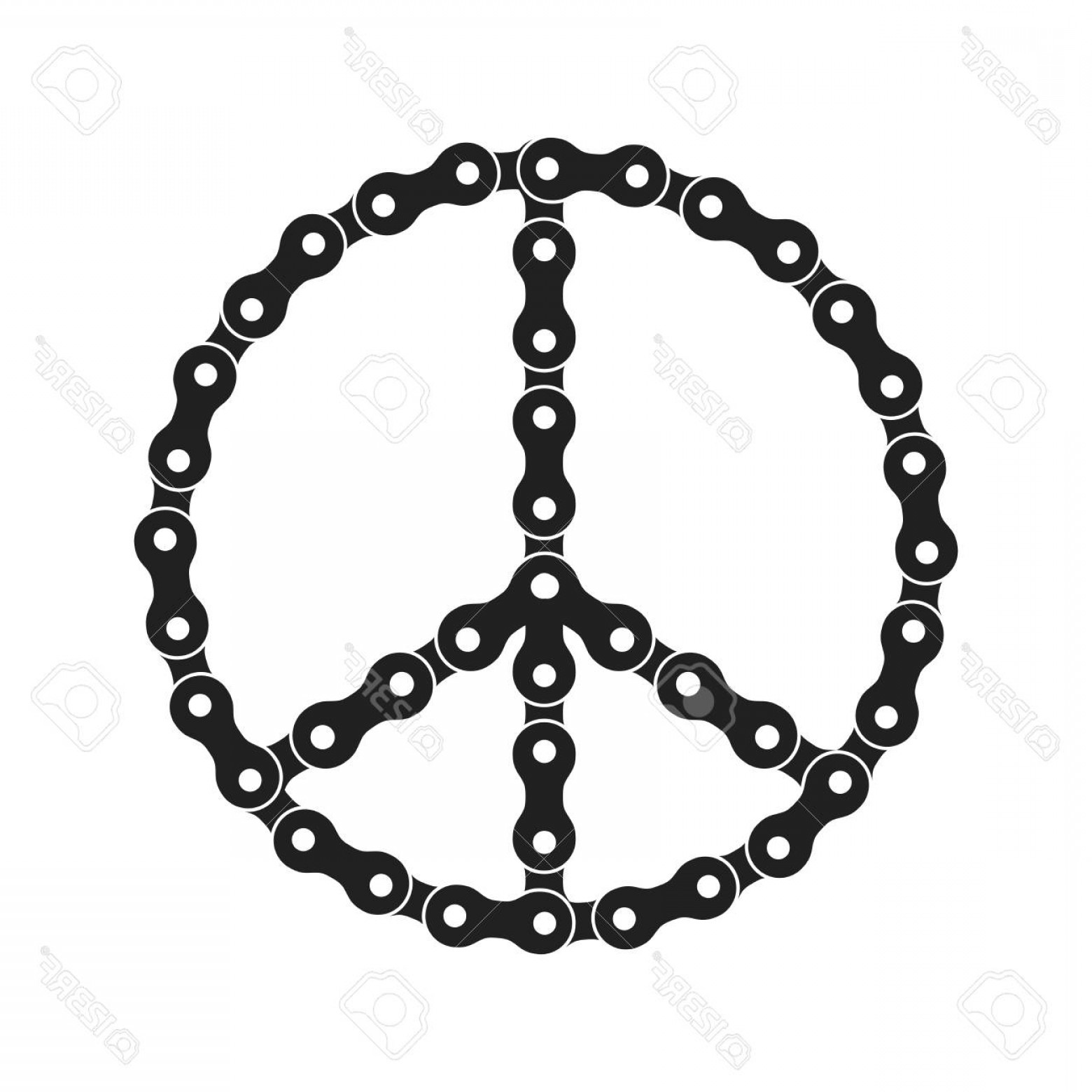 1560x1560 Photostock Vector Vector Peace Sign Made Of Bike Or Bicycle Chain