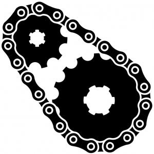 300x300 Stock Photo Set Of Sprocket Wheel And Chain Vector Illustration