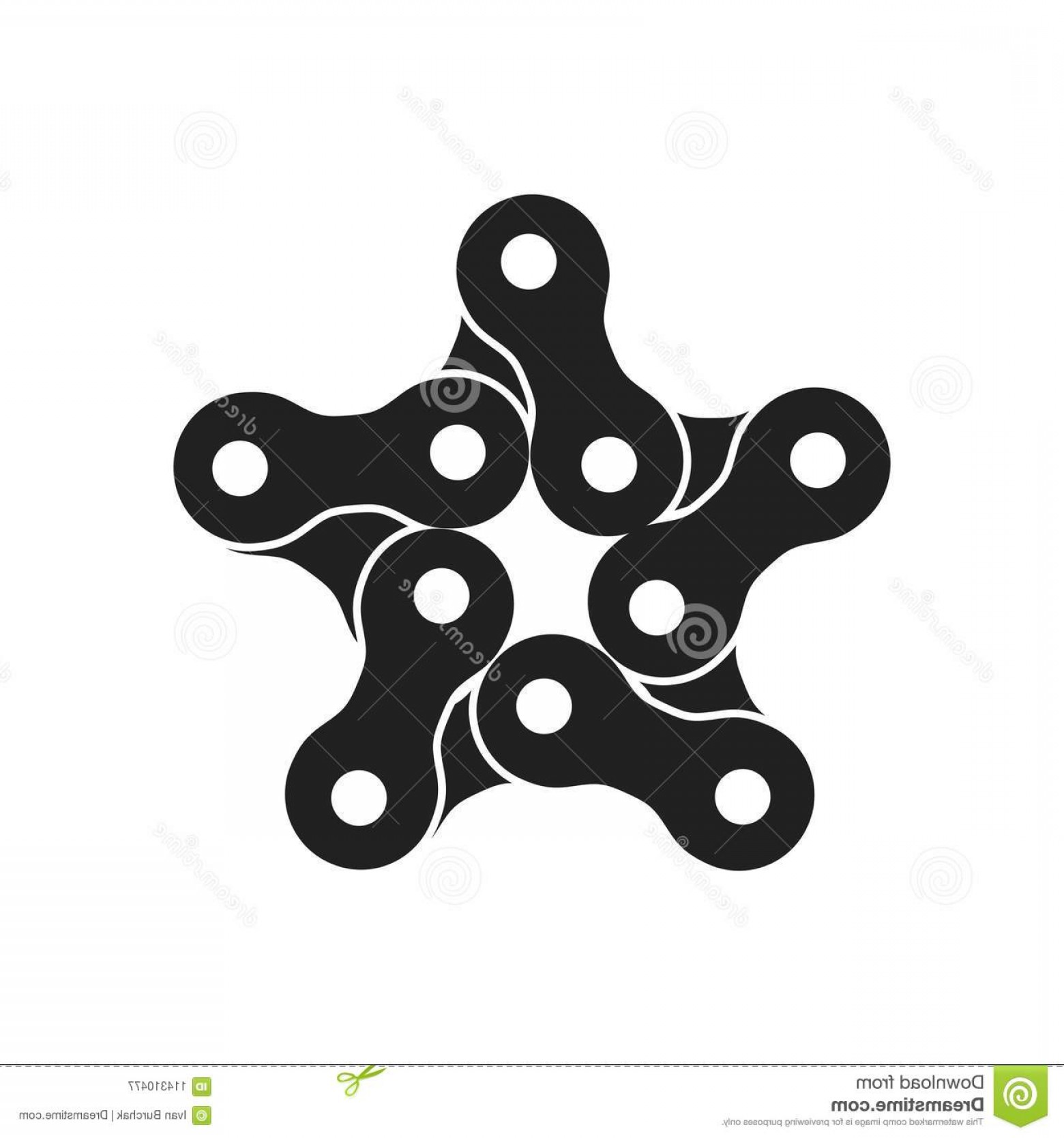1560x1668 Vector Five Pointed Star Made Bike Bicycle Chain Vector Five