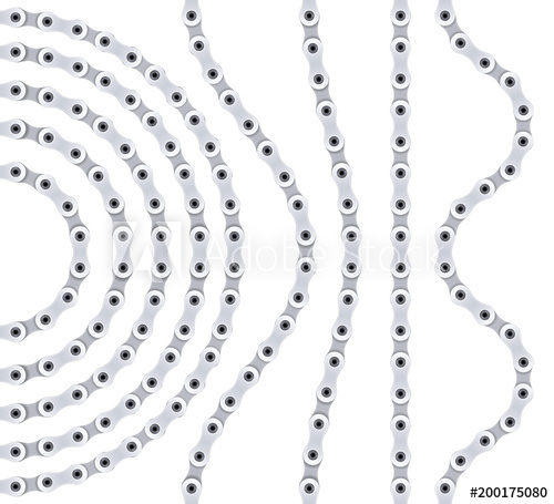 500x455 Vector Set Of Repeatable Bicycle Or Motorcycle Chain Segments