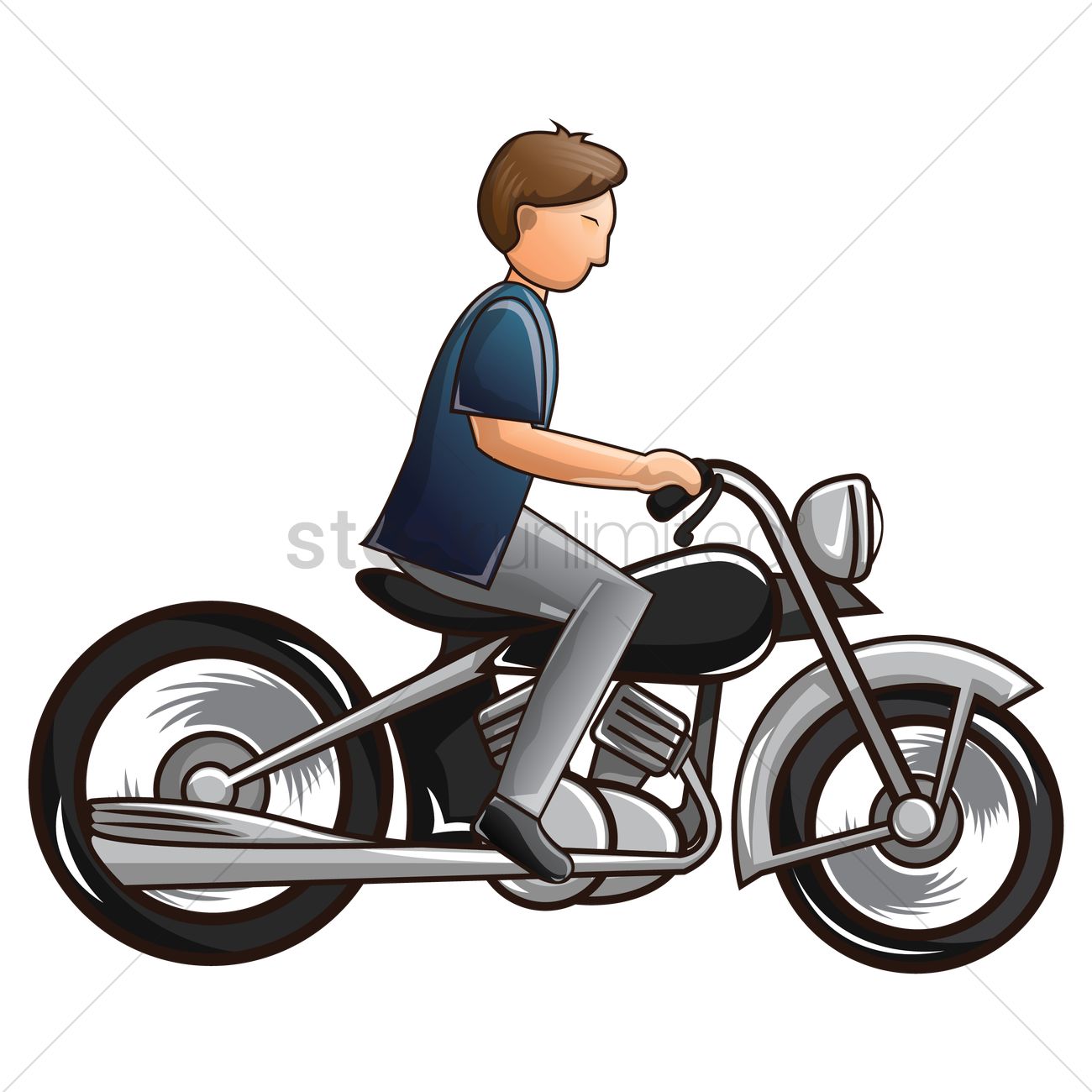 Man Riding Motorcycle Vector Image 1300x1300 Man Riding Motorcycle Vector Image