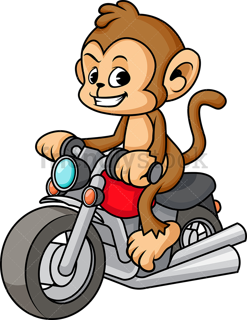 Monkey Riding Motorcycle Cartoon Vector Clipart 796x1030 Monkey Riding Motorcycle Cartoon Vector Clipart