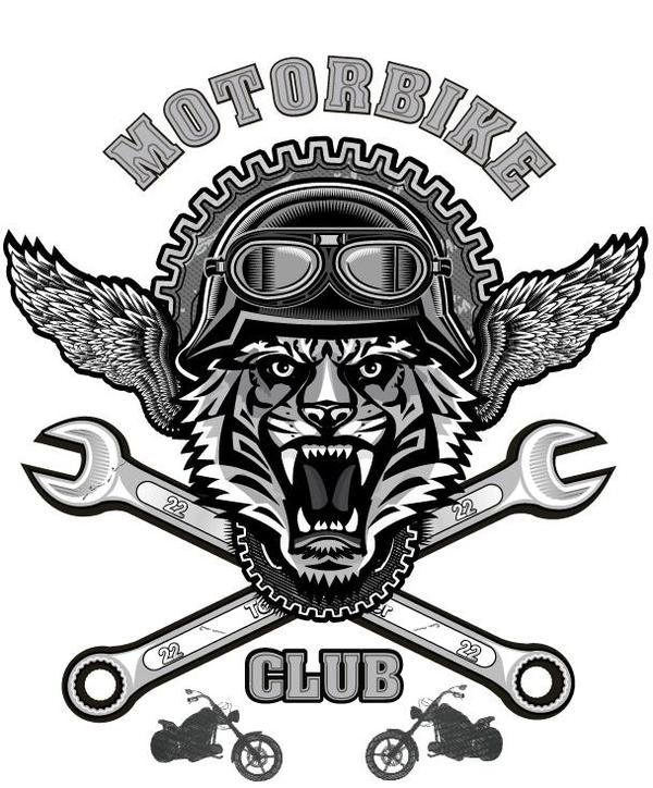 600x724 Motorcycle Club Sign Design Vector Free Download