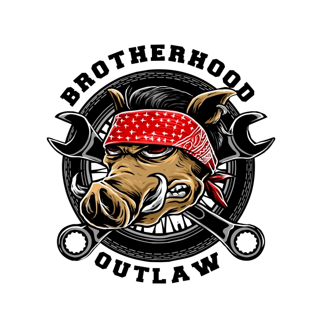 640x640 Vector Of Boar Head With Bandana And Part Suitable For Motorcycle