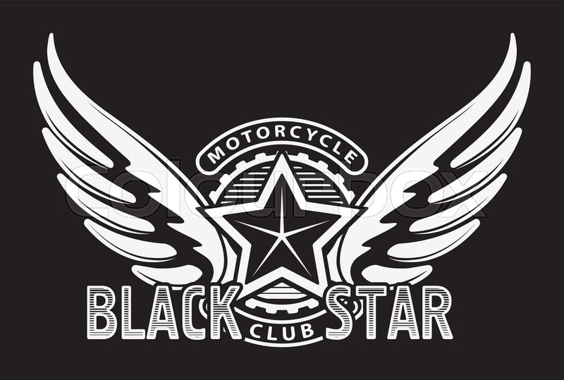 800x539 Black Star Motorcycle Club Design For Stock Vector Colourbox
